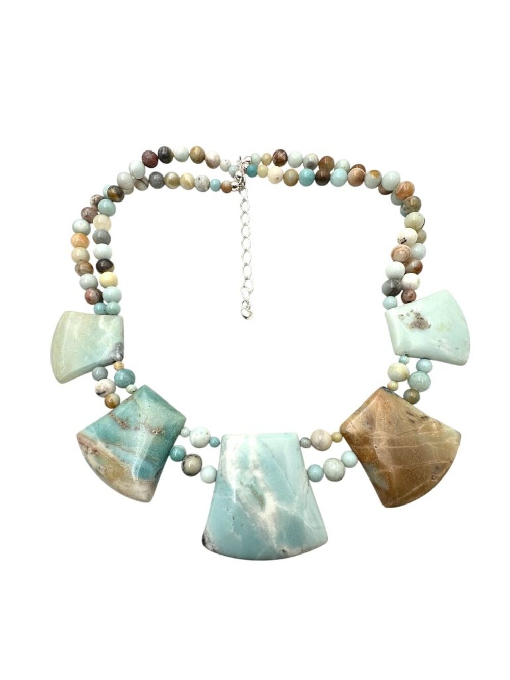 Jay King Mine Finds Necklace Amazone Jasper Sterling Silver Adjustable Size